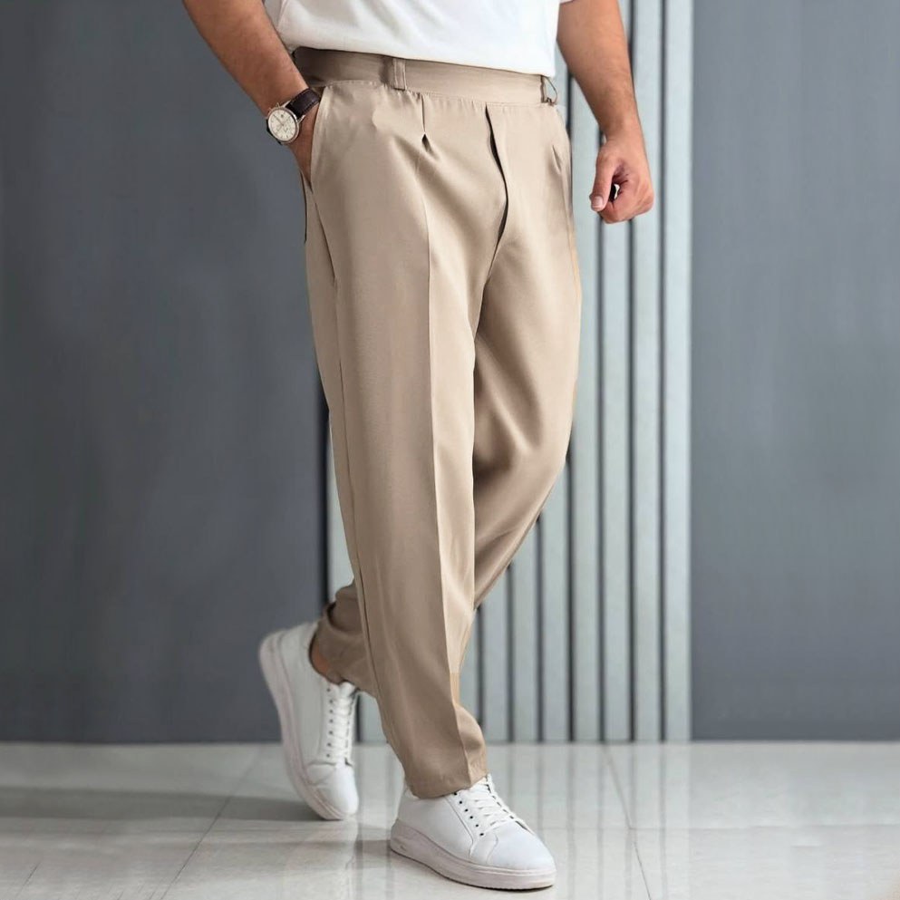 شلوار مام فیت مازراتی مردانه - کرم